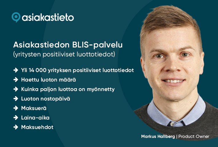 Rahoittajat innostuivat yritysten positiivisesta luottotiedosta: Palvelussa jo lähes 15 000 yrityksen tiedot